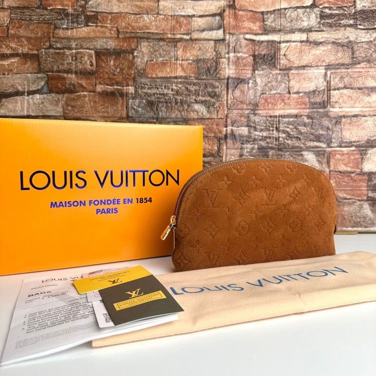 LOUİS VUİTTON COSMETİC POUCH SÜET TABA